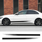 2PCS Universal Car Side Skirt Decal Stickers Body Side Sports Racing Stripe Car Side Stripes Universal Racing Sticker Decals Side Stripe Skirts Stickers Body Side Graphics Vinyl Sticker Decals Racing Sport Automobiles Body Wrap Car Accessories