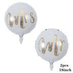 2pcs/lot Good Quality 36inch Round White and black Print Mr&Mrs Latex Balloons For Happy Wedding And  Valentine's Day Stevvex