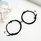 2PCS/Set Alloy Couple Magnetic Attraction Ball Creative Bracelet Stainless Steel Friendship Rope Mutual Attraction Bracelets Vows Of Eternal Love Jewelry Gifts For Boyfriend Girlfriend Best Friend Stevvex