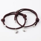 2PCS/Set Alloy Couple Magnetic Attraction Ball Creative Bracelet Stainless Steel Friendship Rope Mutual Attraction Bracelets Vows Of Eternal Love Jewelry Gifts For Boyfriend Girlfriend Best Friend Stevvex