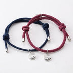 2PCS/Set Alloy Couple Magnetic Attraction Ball Creative Bracelet Stainless Steel Friendship Rope Mutual Attraction Bracelets Vows Of Eternal Love Jewelry Gifts For Boyfriend Girlfriend Best Friend Stevvex