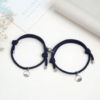 2PCS/Set Alloy Couple Magnetic Attraction Ball Creative Bracelet Stainless Steel Friendship Rope Mutual Attraction Bracelets Vows Of Eternal Love Jewelry Gifts For Boyfriend Girlfriend Best Friend Stevvex