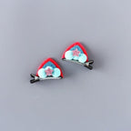 2pcs/Set Cute Hair Clips For Girls Glitter Rainbow Felt Fabric Flowers Hairpins Cat Ears Bunny Barrettes Kids Hair Accessories for Halloween Parties Cosplay for Girls