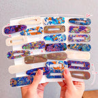 2PCS/Set Fashion WomenElegant Acrylic Geometric Hairpin Sweet Girl Hair Clip Marble Textured Barrettes Headband Gorgeous Hair Accessories For Women Stevvex