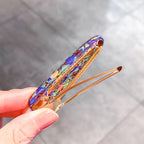 2PCS/Set Fashion WomenElegant Acrylic Geometric Hairpin Sweet Girl Hair Clip Marble Textured Barrettes Headband Gorgeous Hair Accessories For Women Stevvex