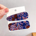 2PCS/Set Fashion WomenElegant Acrylic Geometric Hairpin Sweet Girl Hair Clip Marble Textured Barrettes Headband Gorgeous Hair Accessories For Women Stevvex