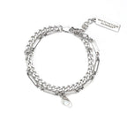 2pcs/Set Stainless Steel Double Chain Vintage Couple Bracelet Heart Magnet Attractive Magnetic Bracelet Oval Chain Paperclip Chain Double Layer Love Heart Magnet Bangle Bracelets Hypoallergenic Engraved Adjustable Couple Bracelet Set Gifts For Women Men