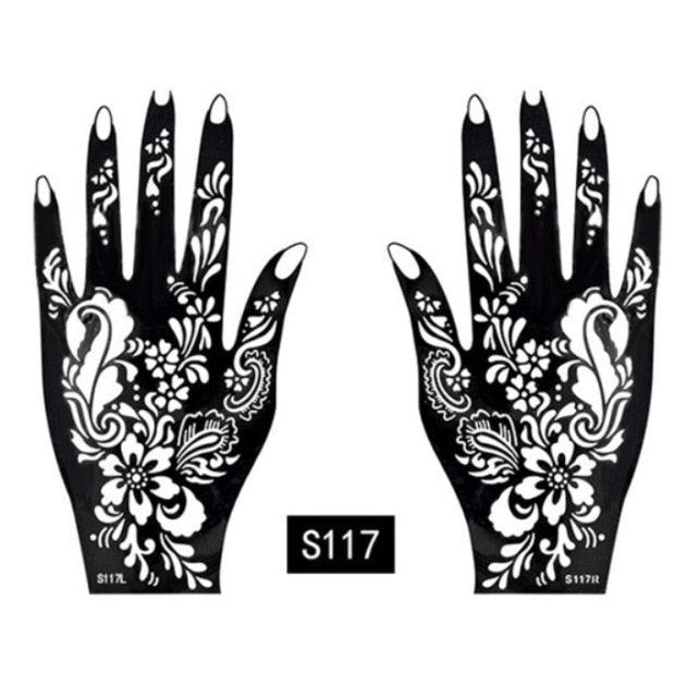 2Pcs/Set Temporary Womens Tattoo 25 Luxury Designs Body Art Waterproof Tattoo For Hands Wedding Party Stevvex