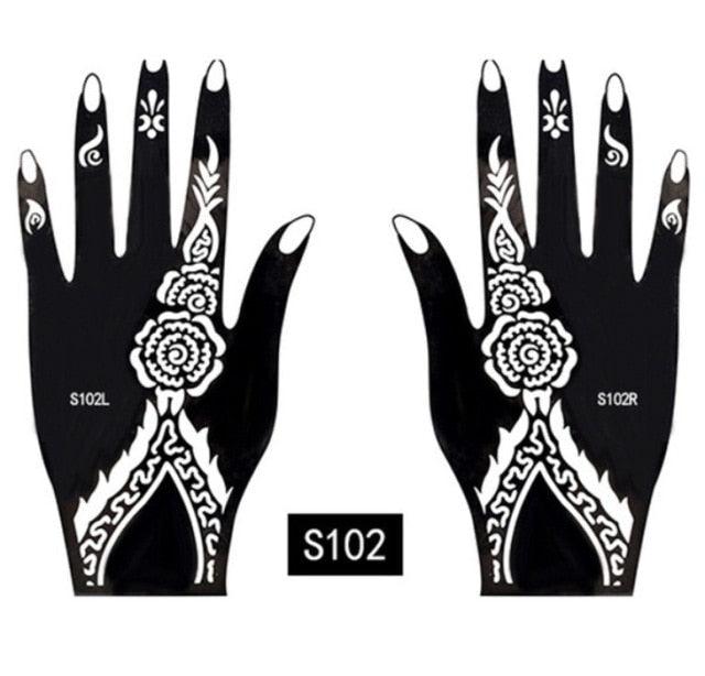 2Pcs/Set Temporary Womens Tattoo 25 Luxury Designs Body Art Waterproof Tattoo For Hands Wedding Party Stevvex