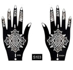 2Pcs/Set Temporary Womens Tattoo 25 Luxury Designs Body Art Waterproof Tattoo For Hands Wedding Party Stevvex