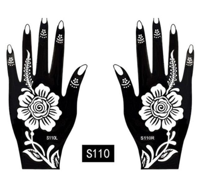 2Pcs/Set Temporary Womens Tattoo 25 Luxury Designs Body Art Waterproof Tattoo For Hands Wedding Party Stevvex