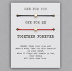 2pcs/set Together Forever Love Infinity 8 Charm Bracelet Red String Couple Bracelets Wish Jewelry Long Distance Matching Bracelets For Best Friend Mother Daughter 17-30cm
