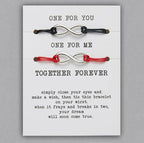 2pcs/set Together Forever Love Infinity 8 Charm Bracelet Red String Couple Bracelets Wish Jewelry Long Distance Matching Bracelets For Best Friend Mother Daughter 17-30cm