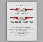 2pcs/set Together Forever Love Infinity 8 Charm Bracelet Red String Couple Bracelets Wish Jewelry Long Distance Matching Bracelets For Best Friend Mother Daughter 17-30cm