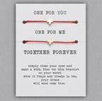 2pcs/set Together Forever Love Infinity 8 Charm Bracelet Red String Couple Bracelets Wish Jewelry Long Distance Matching Bracelets For Best Friend Mother Daughter 17-30cm