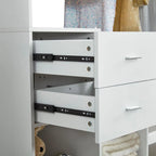 302 Freestanding Closet System 71"H Closet System with Drawers, Wooden Wardrobe Closet Organizer System with Closet Drawers, clothes organizer Clothing Racks for Hanging Clothes with Closet Shelves Wall Mounted, White Pi-Mart