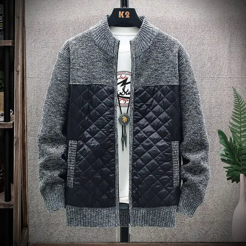 Thick Plush Stitched Sweater Jacket Pi-Mart