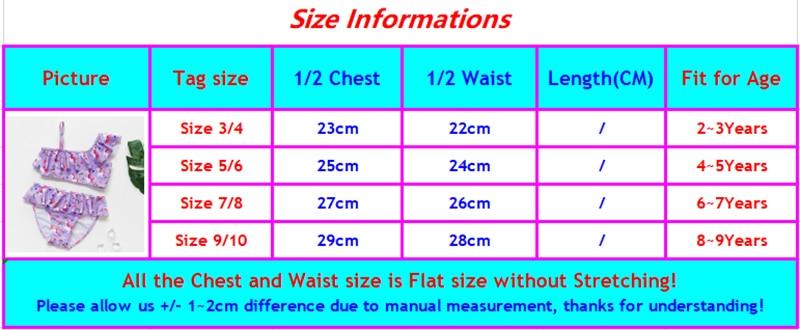 3-16Y Cartoon Two-piece Girls Swimwear Ruffle Swimsuit Bikini Set One Shoulder Beachwear Princess Two Piece Bathing Suit Children Swimwear Girls Swimsuit Bikini Set Stevvex