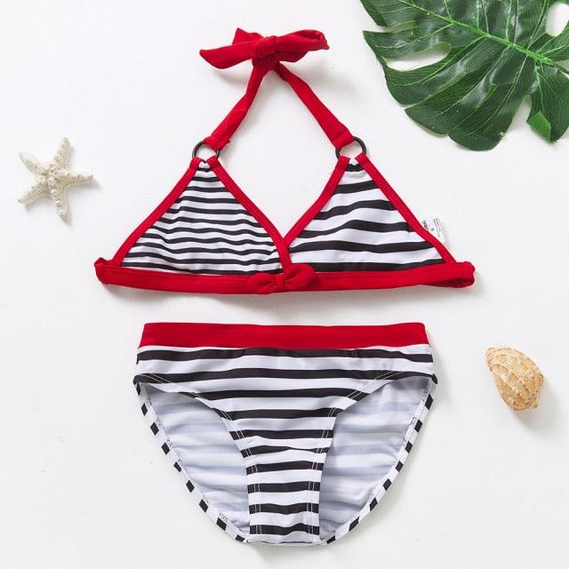 3-16Y Cartoon Two-piece Girls Swimwear Ruffle Swimsuit Bikini Set One Shoulder Beachwear Princess Two Piece Bathing Suit Children Swimwear Girls Swimsuit Bikini Set Stevvex
