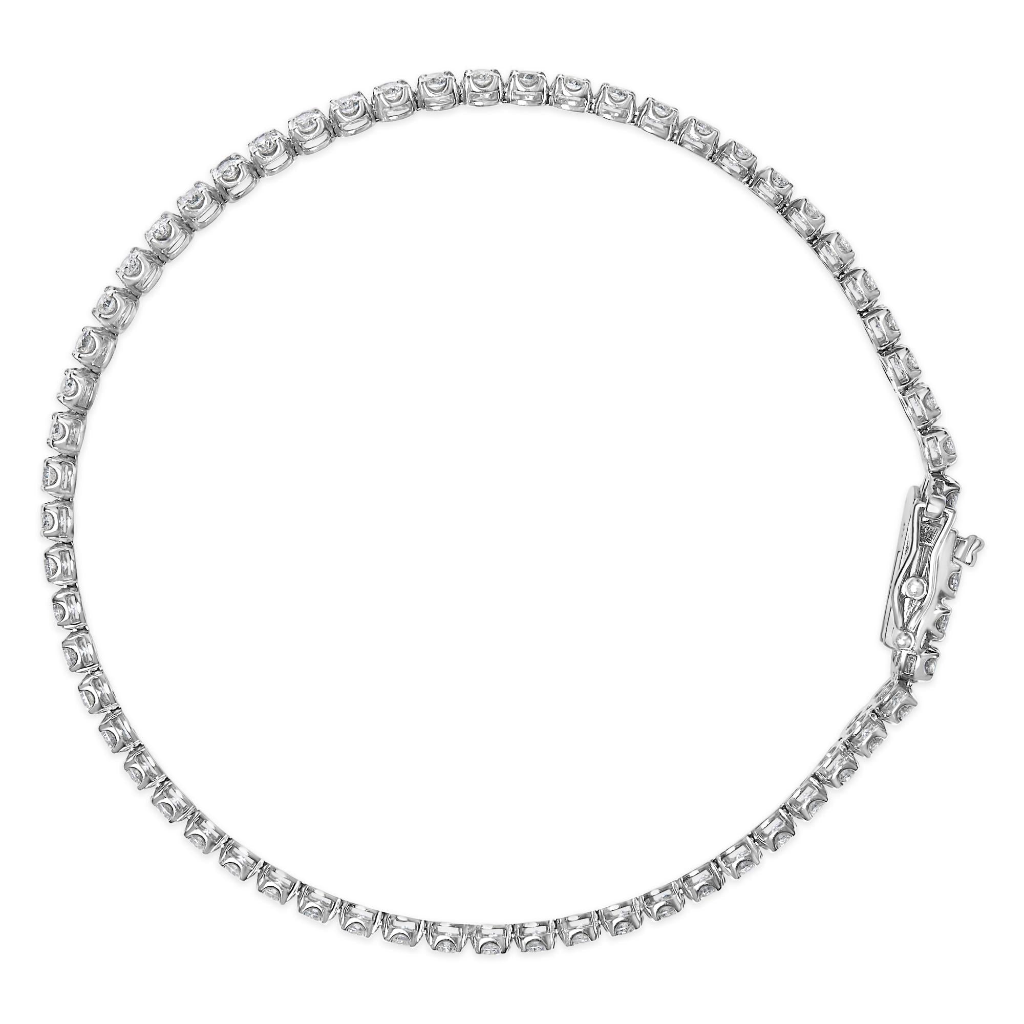 18K White Gold 5 3/5 Cttw Natural Diamond Double Row Link Tennis Bracelet (G-H Color, VS1-VS2 Clarity) - 7" Inches Lootquake LLC