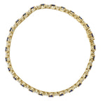 18K Yellow Gold 3/4 Cttw Diamond and 5 1/3 Cttw Oval Blue Sapphire Alternating Link Bracelet (G-H Color, VS1-VS2 Clarity)  - 7.25" Inches Lootquake LLC