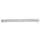 14K White Gold Pink Sapphire and Diamond Floral Lattice Link Bracelet - 7.25" Inches Lootquake LLC