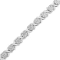 14K White Gold 6-1/3 Cttw Round Brilliant-Cut Diamond Round Cluster & X-Link 7" Tennis Bracelet (I-J Color, SI2-I1 Clarity) Lootquake LLC