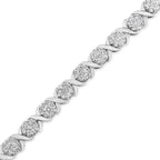 14K White Gold 6-1/3 Cttw Round Brilliant-Cut Diamond Round Cluster & X-Link 7" Tennis Bracelet (I-J Color, SI2-I1 Clarity) Lootquake LLC