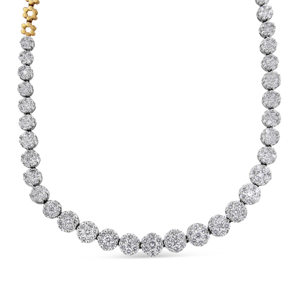 IGI Certified 14K Yellow Gold 14 3/4 cttw Pave Set Round-Cut Diamond Riviera Necklace (F-G Color, S2-I1 Clarity) Lootquake LLC