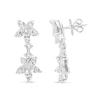 18k White Gold 6.0 Cttw Marquise Diamond Floral Dangle Drop Earrings (E-F Color, VS1-VS2 Clarity) Lootquake LLC