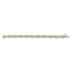 14K Yellow Gold 8 1/5 Cttw Baguette and Princess-Cut Diamond Geometric Twist Link Bracelet (G-H Color, VS1-VS2 Clarity) - Size 7"