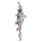 18K White Gold 1.00 Cttw Diamond, Ruby  Sapphire, and Amethyst Mixed Gemstone Butterfly Brooch Pin (G-H Color, VS1-VS2 Clarity) Lootquake LLC