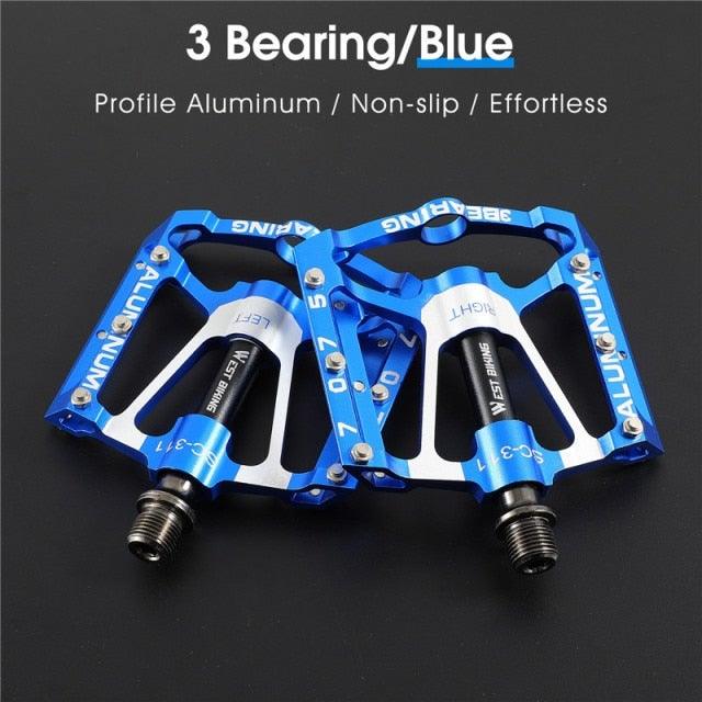 3 Bearings Bicycle Pedals Ultralight Anti-Slip Road Bike Pedal Cycling Sealed Bearing Bike Pedals Mountain Bike Pedals Composite Bearing Bicycle Pedals With Wide Flat Platform Stevvex