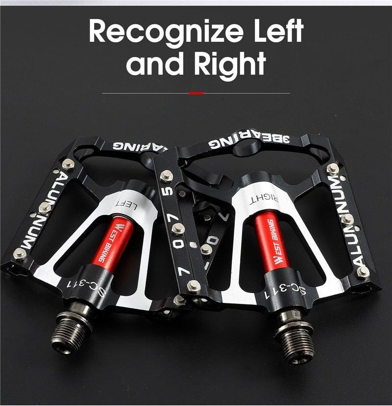 3 Bearings Bicycle Pedals Ultralight Anti-Slip Road Bike Pedal Cycling Sealed Bearing Bike Pedals Mountain Bike Pedals Composite Bearing Bicycle Pedals With Wide Flat Platform Stevvex
