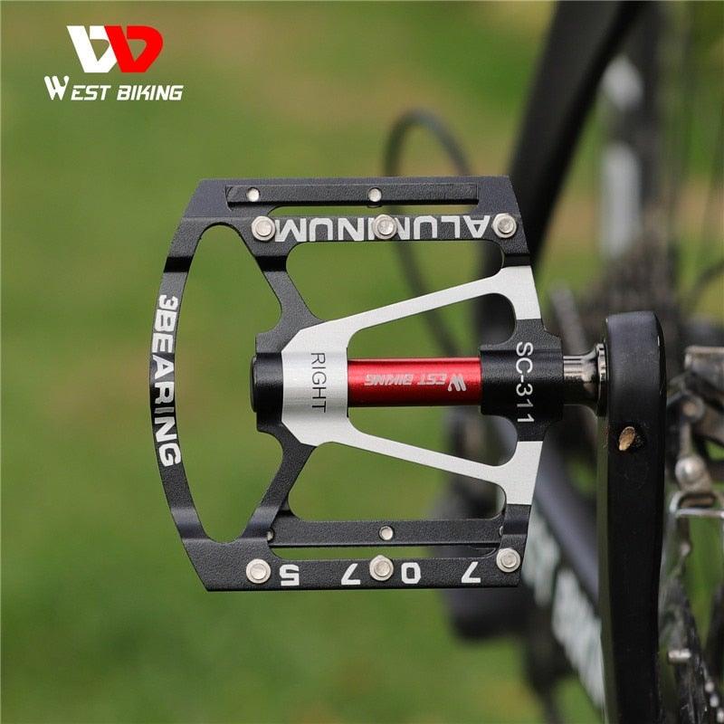 3 Bearings Bicycle Pedals Ultralight Anti-Slip Road Bike Pedal Cycling Sealed Bearing Bike Pedals Mountain Bike Pedals Composite Bearing Bicycle Pedals With Wide Flat Platform Stevvex