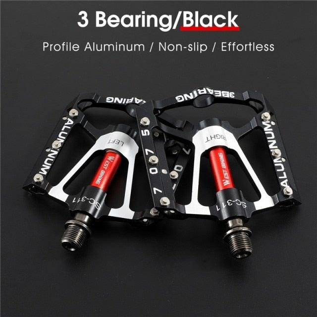 3 Bearings Bicycle Pedals Ultralight Anti-Slip Road Bike Pedal Cycling Sealed Bearing Bike Pedals Mountain Bike Pedals Composite Bearing Bicycle Pedals With Wide Flat Platform Stevvex