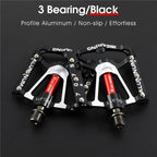 3 Bearings Bicycle Pedals Ultralight Anti-Slip Road Bike Pedal Cycling Sealed Bearing Bike Pedals Mountain Bike Pedals Composite Bearing Bicycle Pedals With Wide Flat Platform Stevvex