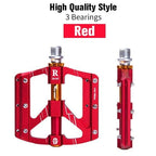 3 Bearings Bicycle Pedals Ultralight Anti-Slip Road Bike Pedal Cycling Sealed Bearing Bike Pedals Mountain Bike Pedals Composite Bearing Bicycle Pedals With Wide Flat Platform Stevvex