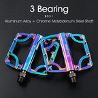 3 Bearings Bicycle Pedals Ultralight Anti-Slip Road Bike Pedal Cycling Sealed Bearing Bike Pedals Mountain Bike Pedals Composite Bearing Bicycle Pedals With Wide Flat Platform Stevvex