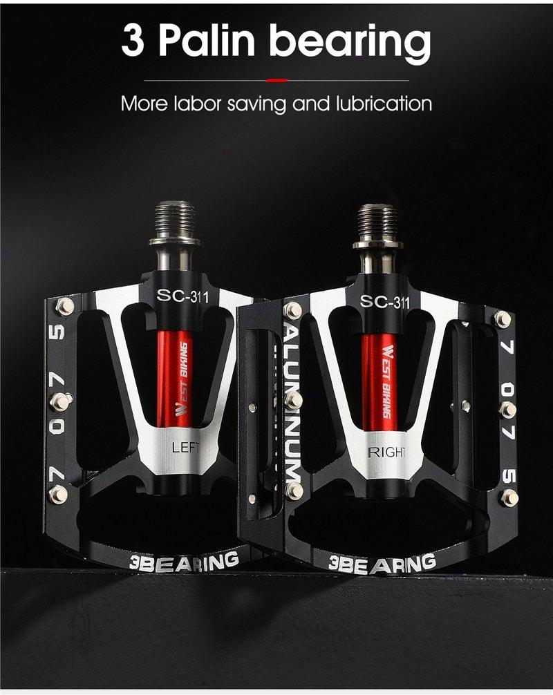 3 Bearings Bicycle Pedals Ultralight Anti-Slip Road Pedal Cycling Sealed Bearing Bike Pedals Accessories Bearings Pedals For Bicycle Lightweight Bicycle Pedals Of Road Bikes Stevvex