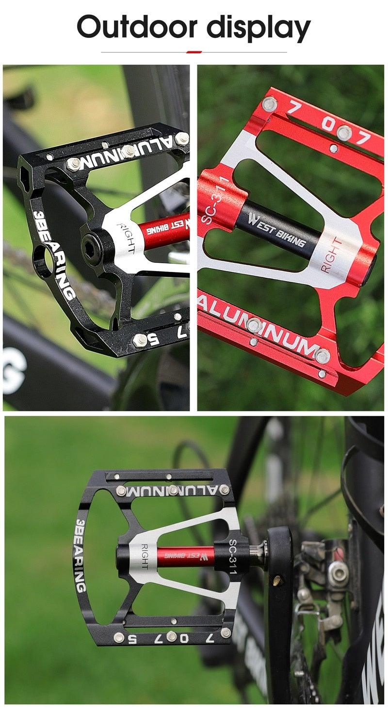 3 Bearings Bicycle Pedals Ultralight Anti-Slip Road Pedal Cycling Sealed Bearing Bike Pedals Accessories Bearings Pedals For Bicycle Lightweight Bicycle Pedals Of Road Bikes Stevvex