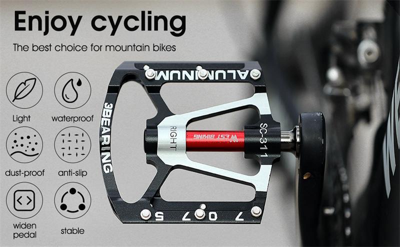 3 Bearings Bicycle Pedals Ultralight Anti-Slip Road Pedal Cycling Sealed Bearing Bike Pedals Accessories Bearings Pedals For Bicycle Lightweight Bicycle Pedals Of Road Bikes Stevvex