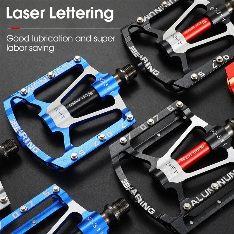 3 Bearings Bicycle Pedals Ultralight Anti-Slip Road Pedal Cycling Sealed Bearing Bike Pedals Accessories Bearings Pedals For Bicycle Lightweight Bicycle Pedals Of Road Bikes Stevvex