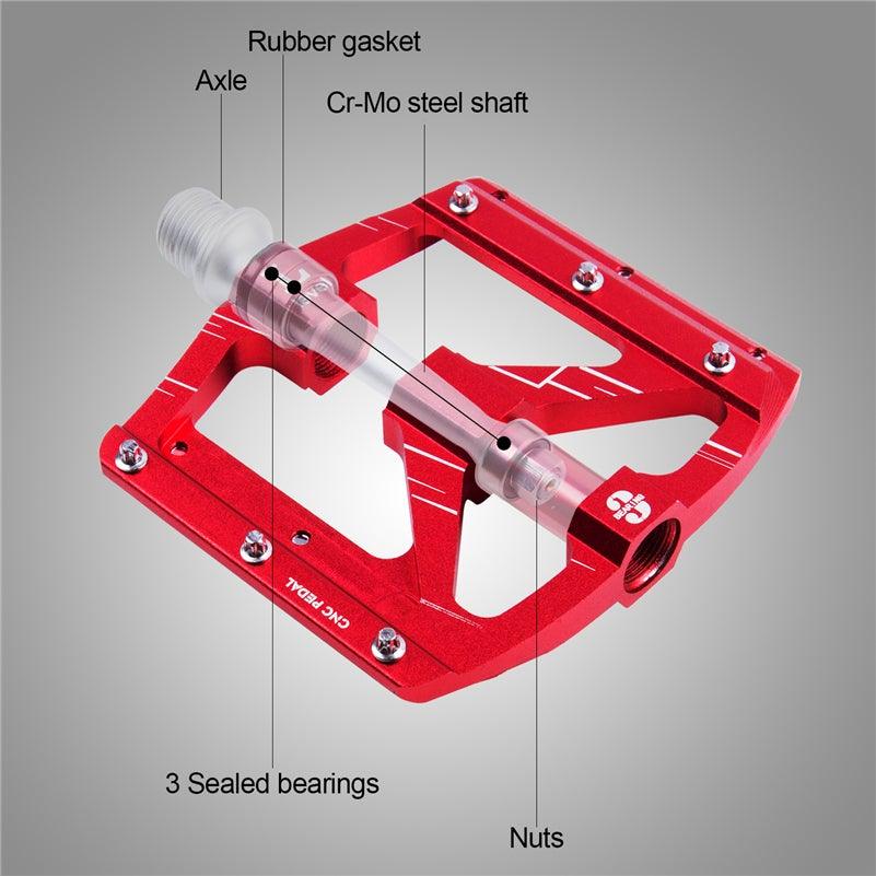 3 Bearings Bicycle Pedals Ultralight Anti-Slip Road Pedal Cycling Sealed Bearing Bike Pedals Accessories Bearings Pedals For Bicycle Lightweight Bicycle Pedals Of Road Bikes Stevvex