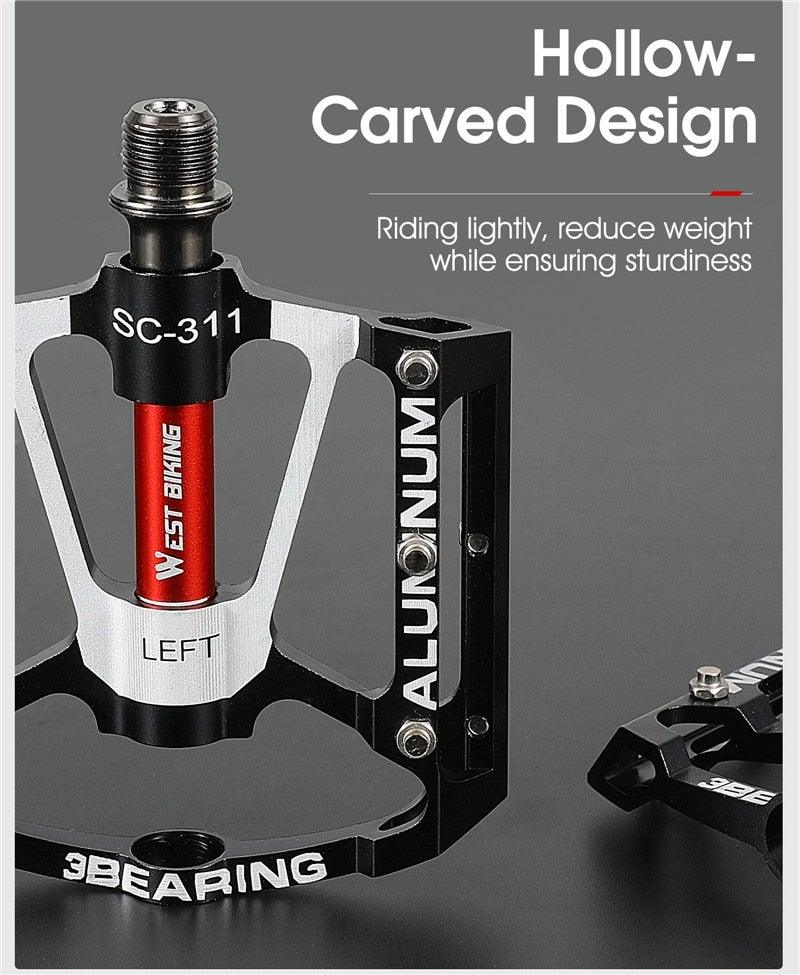 3 Bearings Bicycle Pedals Ultralight Anti-Slip Road Pedal Cycling Sealed Bearing Bike Pedals Accessories Bearings Pedals For Bicycle Lightweight Bicycle Pedals Of Road Bikes Stevvex
