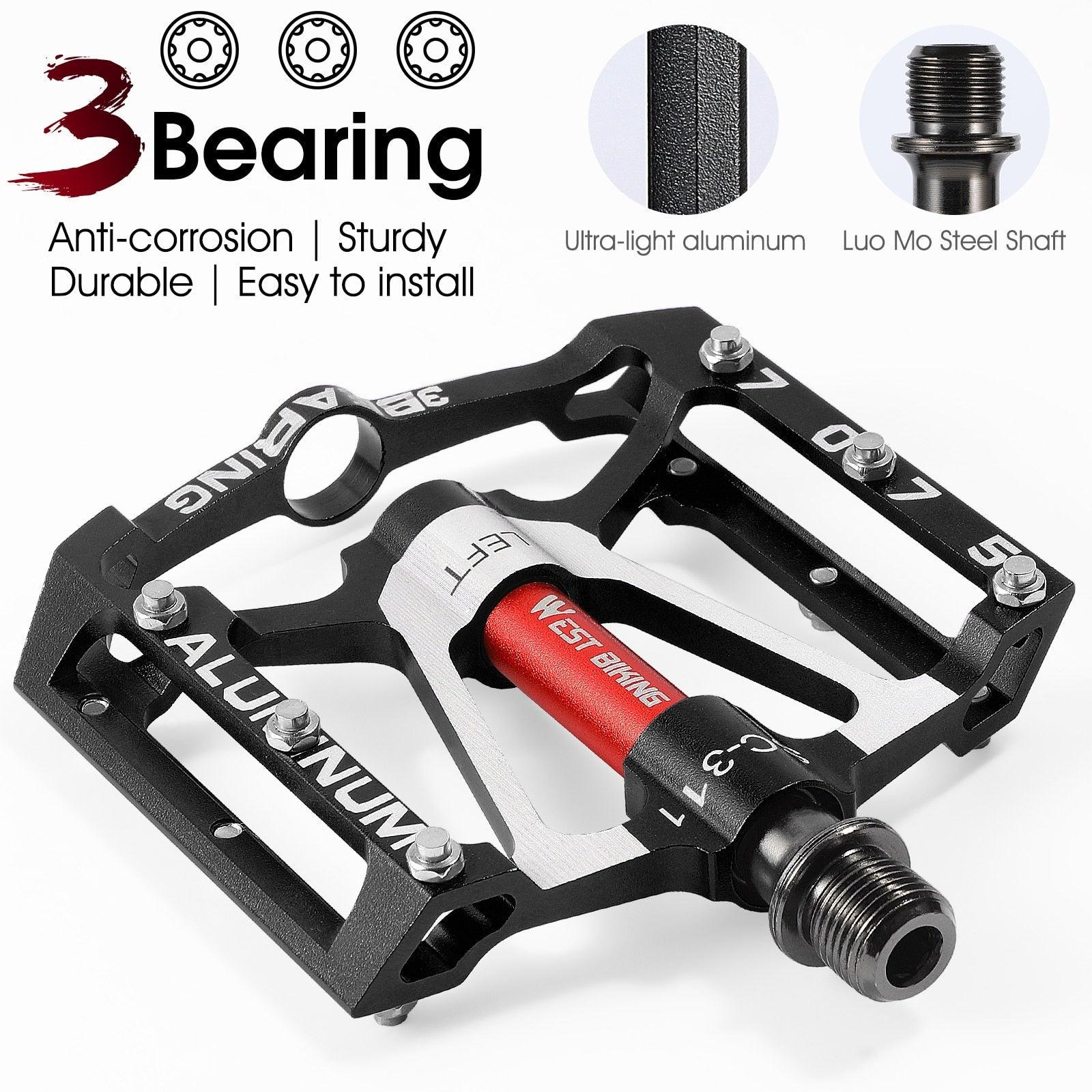 3 Bearings Bicycle Pedals Ultralight Anti-Slip Road Pedal Cycling Sealed Bearing Bike Pedals Accessories Bearings Pedals For Bicycle Lightweight Bicycle Pedals Of Road Bikes Stevvex