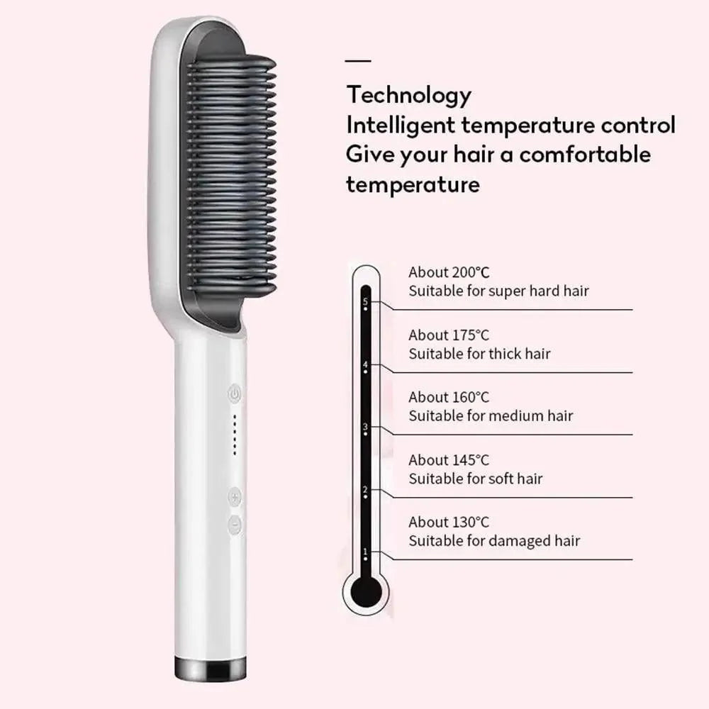 3 IN 1 Multifunctional Hair Straightener Comb Hair Black Red Straightening Brush Portable Comb Fast Heating Men Beard Straightener For Traveling Perfect Gift For Adults Stevvex