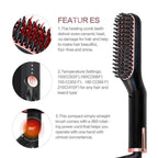 3 IN 1 Multifunctional Hair Straightener Comb Hair Black Red Straightening Brush Portable Comb Fast Heating Men Beard Straightener For Traveling Perfect Gift For Adults Stevvex