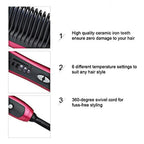 3 IN 1 Multifunctional Hair Straightener Comb Hair Black Red Straightening Brush Portable Comb Fast Heating Men Beard Straightener For Traveling Perfect Gift For Adults Stevvex