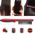 3 IN 1 Multifunctional Hair Straightener Comb Hair Black Red Straightening Brush Portable Comb Fast Heating Men Beard Straightener For Traveling Perfect Gift For Adults Stevvex